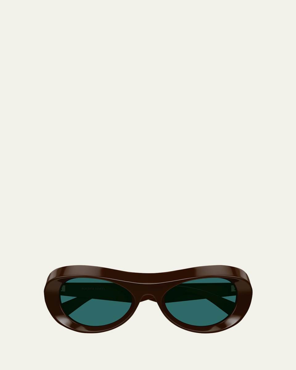 Beveled Acetate Oval Sunglasses